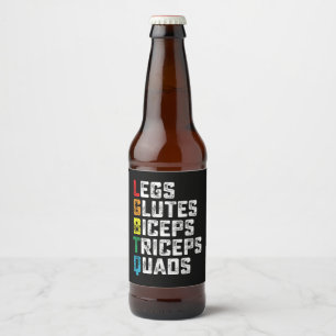 Étiquette Pour Bouteilles De Bière LGBTQ Legs Glutes Biceps Triceps Quads Gym amusant