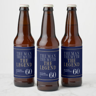 Étiquette Pour Bouteilles De Bière L'Homme Le Mythe La Légende 60e Anniversaire