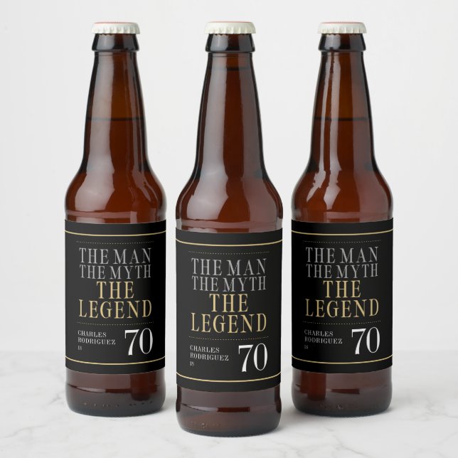 Étiquette Pour Bouteilles De Bière L'Homme Le Mythe La Légende 70e anniversaire (Bouteilles)
