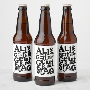 Étiquette Pour Bouteilles De Bière Lino allemand "Joyeux anniversaire" Imprimer