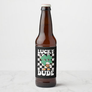 Étiquette Pour Bouteilles De Bière Lucky Dude Shamrock Jour de la Saint Patrick irlan