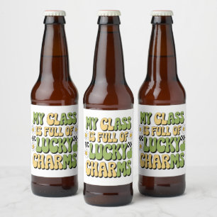 Étiquette Pour Bouteilles De Bière Ma Classe Est Pleine De Charmes Chanceux Professeu