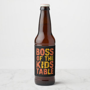 Étiquette Pour Bouteilles De Bière Maître de Thanksgiving de la table des enfants Jou