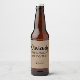 Étiquette Pour Bouteilles De Bière Manifestement Drôle Groomsman Proposition