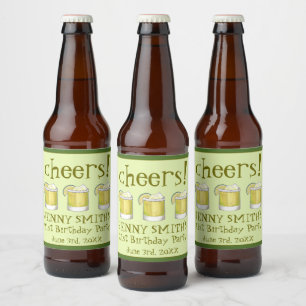 Étiquette Pour Bouteilles De Bière Margarita Cocktail 21e Anniversaire Enterrement de