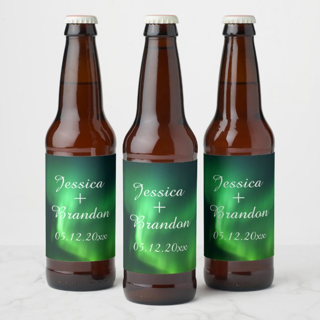 Étiquette Pour Bouteilles De Bière Mariage aurora boréale aurora (Bouteilles)