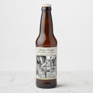 Étiquette Pour Bouteilles De Bière Mariage de collage photo personnalisé vintage