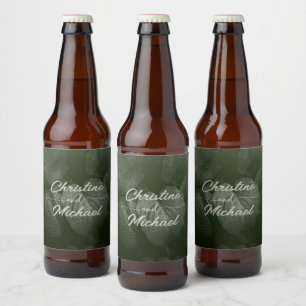 Étiquette Pour Bouteilles De Bière Mariage de printemps à la feuille verte