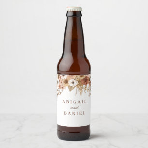 Étiquette Pour Bouteilles De Bière Mariage floral bohème élégant