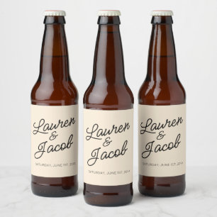 Étiquette Pour Bouteilles De Bière Mariage minimaliste de champagne moderne