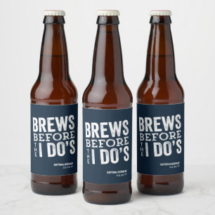 Étiquette Pour Bouteilles De Bière Mariage personnalisé bleu marine "Bières avant de