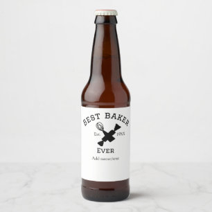 Étiquette Pour Bouteilles De Bière Meilleur boulanger jamais ajouter nom texte cuisso