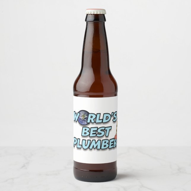 Étiquette Pour Bouteilles De Bière Meilleur plombier du monde (Devant)