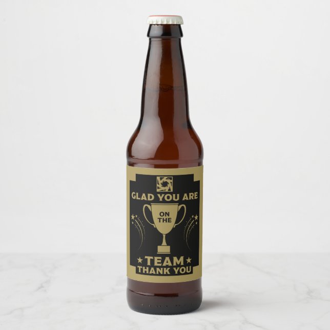 Étiquette Pour Bouteilles De Bière Merci à l'équipe d'entreprise (Devant)