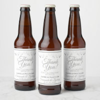 Merci Étiquette Mariage de bouteille de bière en a