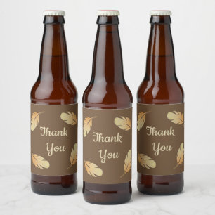 Étiquette Pour Bouteilles De Bière Merci général Appréciation Motif plume