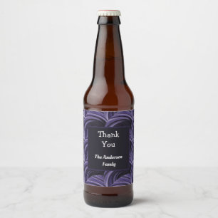 Étiquette Pour Bouteilles De Bière Merci Violet Cercle noir Motif Appréciation