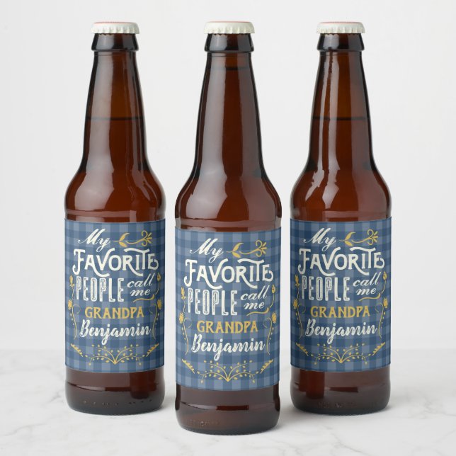 Étiquette Pour Bouteilles De Bière Mes personnes préférées m'appellent Grand-père Gin (Bouteilles)
