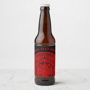 Étiquette Pour Bouteilles De Bière Mexicaine Aztec Sun Stone Maya Calendrier 2