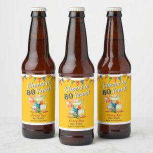 Étiquette Pour Bouteilles De Bière Mexican Fiesta 80e anniversaire   À 80 ans