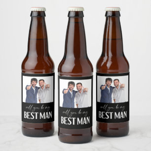 Étiquette Pour Bouteilles De Bière Minimaliste Serez-Vous Mon Meilleur Homme