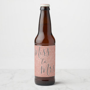 Étiquette Pour Bouteilles De Bière Mlle à Mme Fête des mariées Party Rose Gold Sparkl