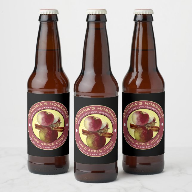 Étiquette Pour Bouteilles De Bière Modèle de cidre de pomme maison (Bouteilles)