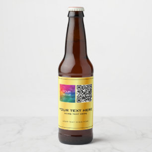 Étiquette Pour Bouteilles De Bière Modèle de code QR de logo de photo ou d'entreprise