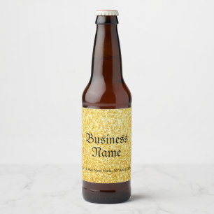Étiquette Pour Bouteilles De Bière Modèle de script manuscrit Gold Glitter Boisson