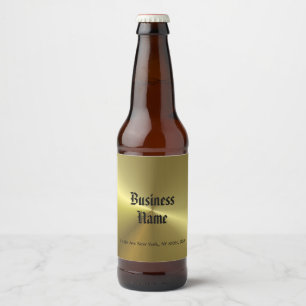 Étiquette Pour Bouteilles De Bière Modèle de script manuscrit Gold Look