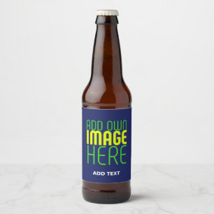 ÉTIQUETTE POUR BOUTEILLES DE BIÈRE MODELE DE TEXTE IMAGE BLEU NAVY MIGNON ÉDITABLE MO