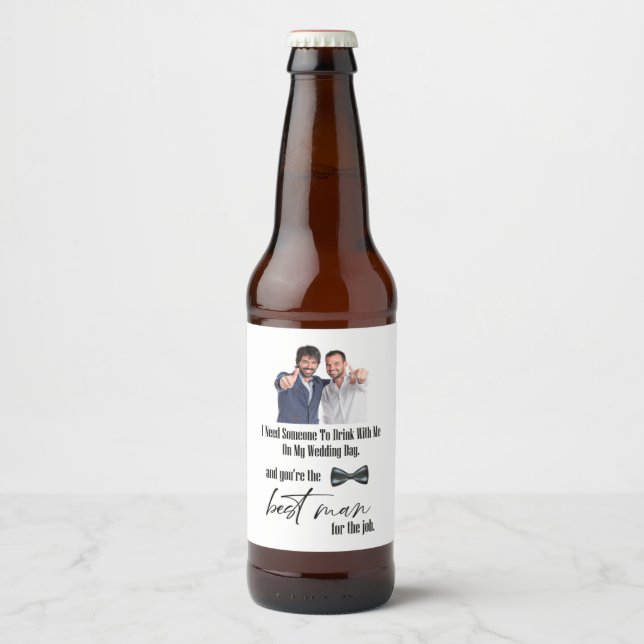 Étiquette Pour Bouteilles De Bière Moderne Funny Meilleur Homme Proposition (Devant)