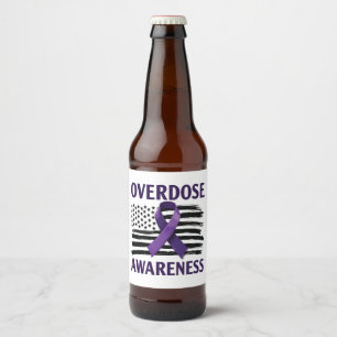 Étiquette Pour Bouteilles De Bière Mois de sensibilisation à la surdose Étiquette amé