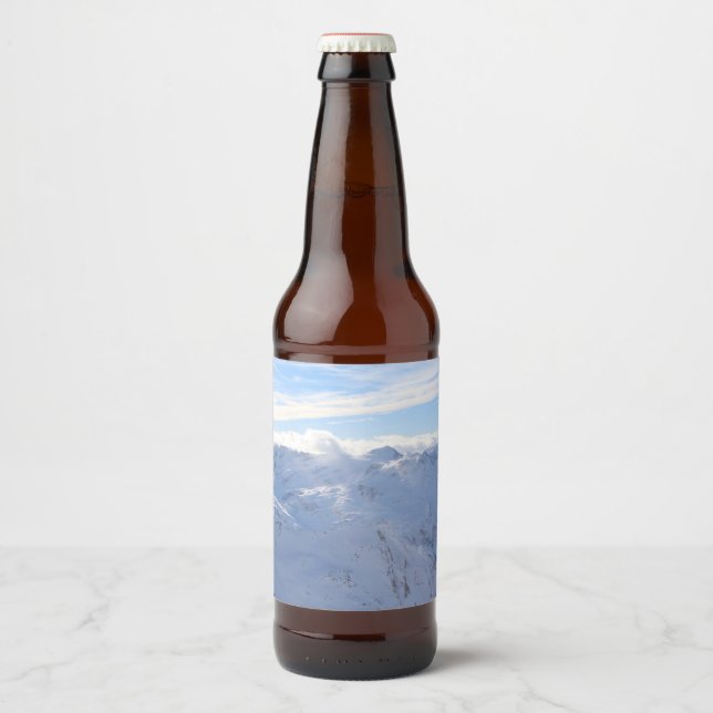 Étiquette Pour Bouteilles De Bière Montagne Alphine (Devant)