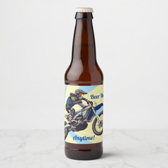 Étiquette Pour Bouteilles De Bière Motocross (Devant)
