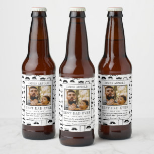 Étiquette Pour Bouteilles De Bière Moustache amusante Imprimer Bonne Fête des pères P