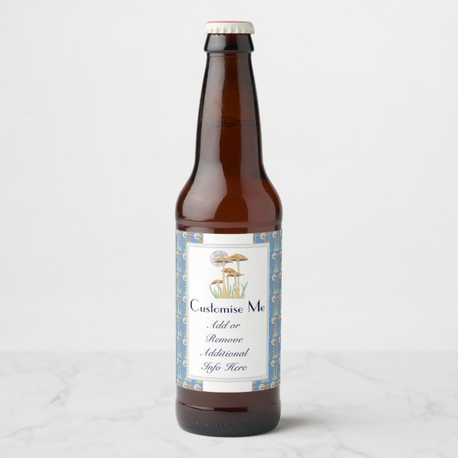 Étiquette Pour Bouteilles De Bière Mushrooms (Devant)