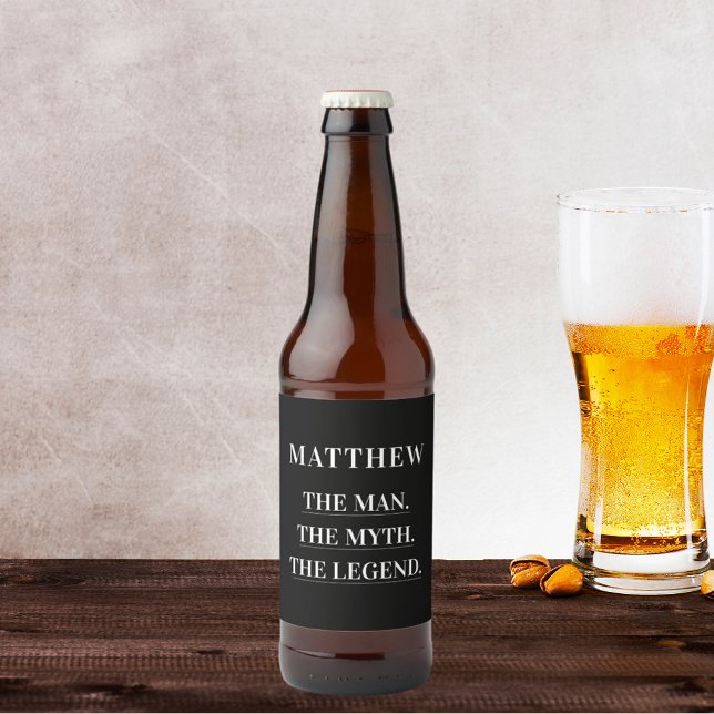 Étiquette Pour Bouteilles De Bière Mythe de l'homme légende photo fête d'anniversaire (Créateur téléchargé)