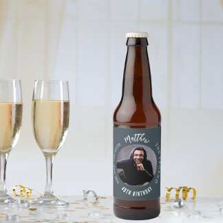 Étiquette Pour Bouteilles De Bière Mythe de l'homme légende photo fusain gris fête d'