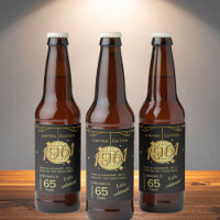 Né en 1961 Ensemble d'étiquettes de bière pour 65e