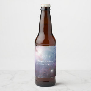 Étiquette Pour Bouteilles De Bière Nébuleuse d'Orion Messier 78 Photo d'espace pastel