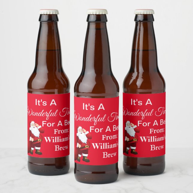 Étiquette Pour Bouteilles De Bière Noël personnalisé (Bouteilles)