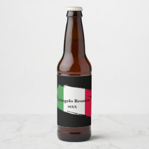Étiquette Pour Bouteilles De Bière Nom de famille italien Drapeau personnalisé Couleu