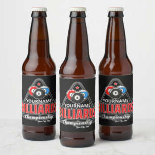 Étiquette Pour Bouteilles De Bière NOM Personnalisé Billard 8 Ball Pool Cue Rack