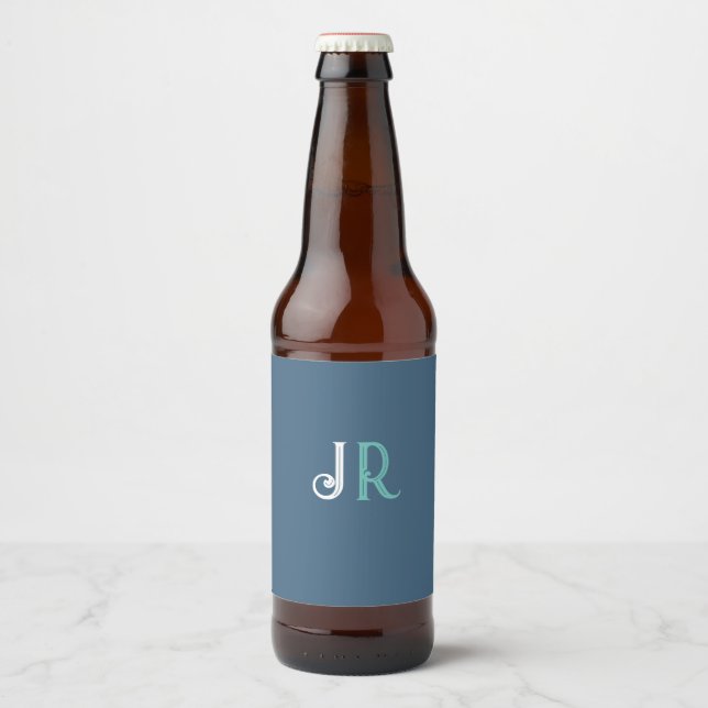Étiquette Pour Bouteilles De Bière Nom personnalisé Monogramme (Devant)