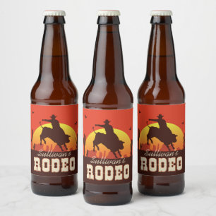 Étiquette Pour Bouteilles De Bière NOM personnalisé Western Cowboy Bull Rider Rodeo