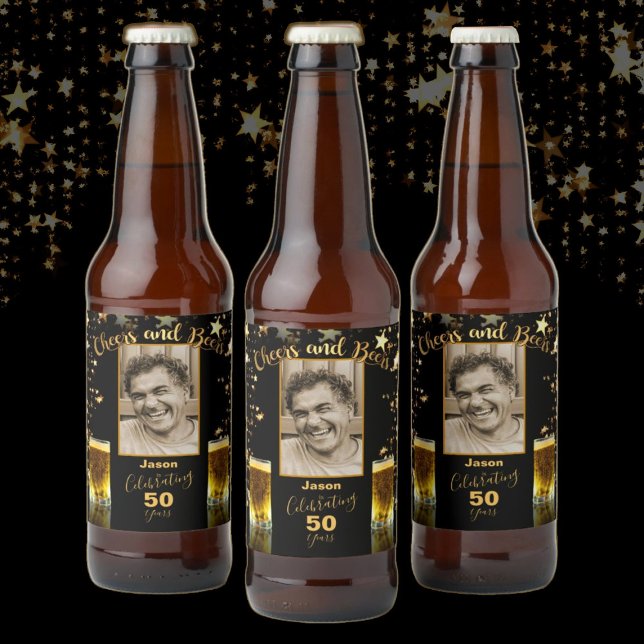 Étiquette Pour Bouteilles De Bière Nom photo de la bière et de la bière Age Noir et O (Créateur téléchargé)