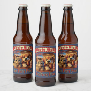 Étiquette Pour Bouteilles De Bière Nuit de cinéma - Meilleur Ami de la fureur - Cute