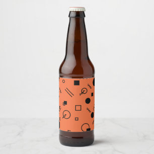 Étiquette Pour Bouteilles De Bière Orange, fun, trendy, geometric Memphis graphic
