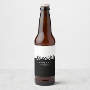 Étiquette Pour Bouteilles De Bière Parti noir et blanc élégant